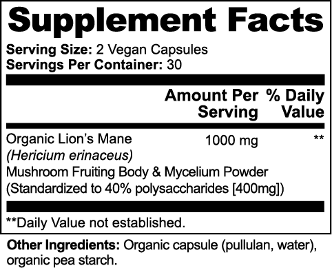 Lion's Mane Mushroom 60 Capsules